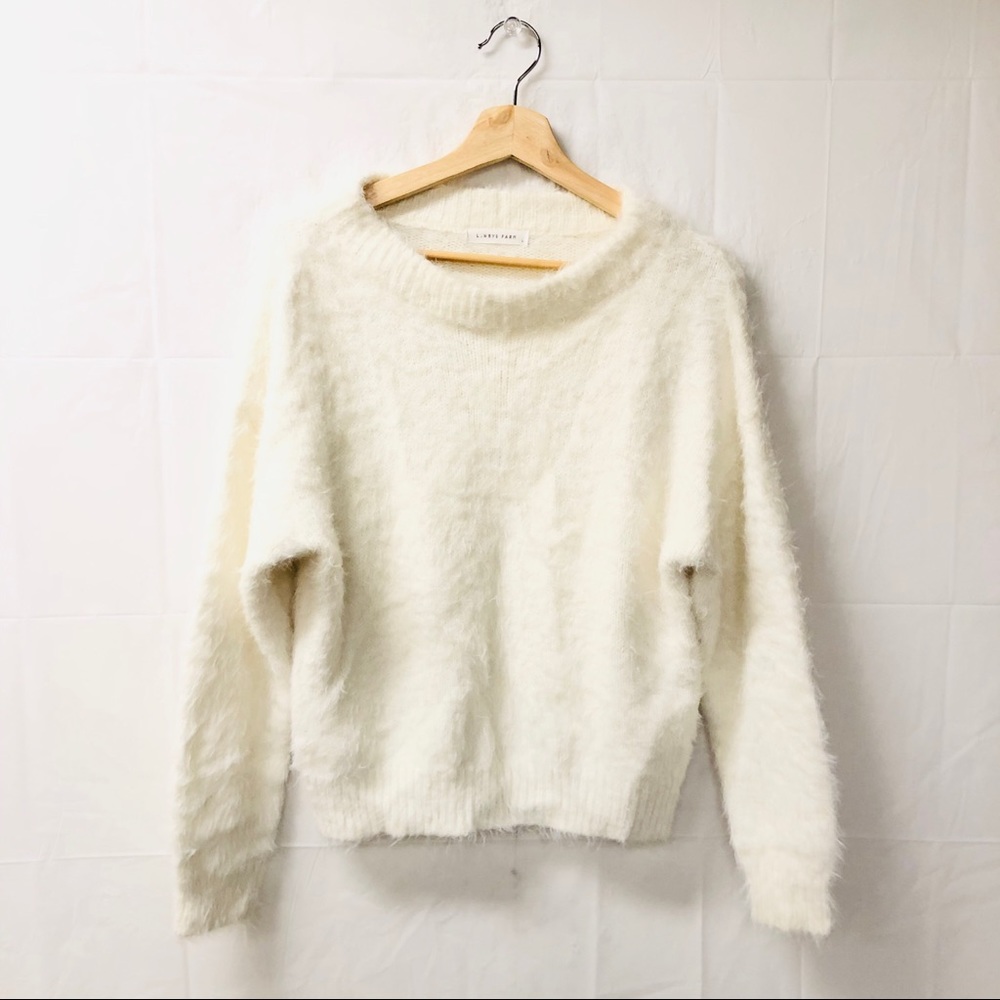 Lowry’s Farm large white cream furry sweater